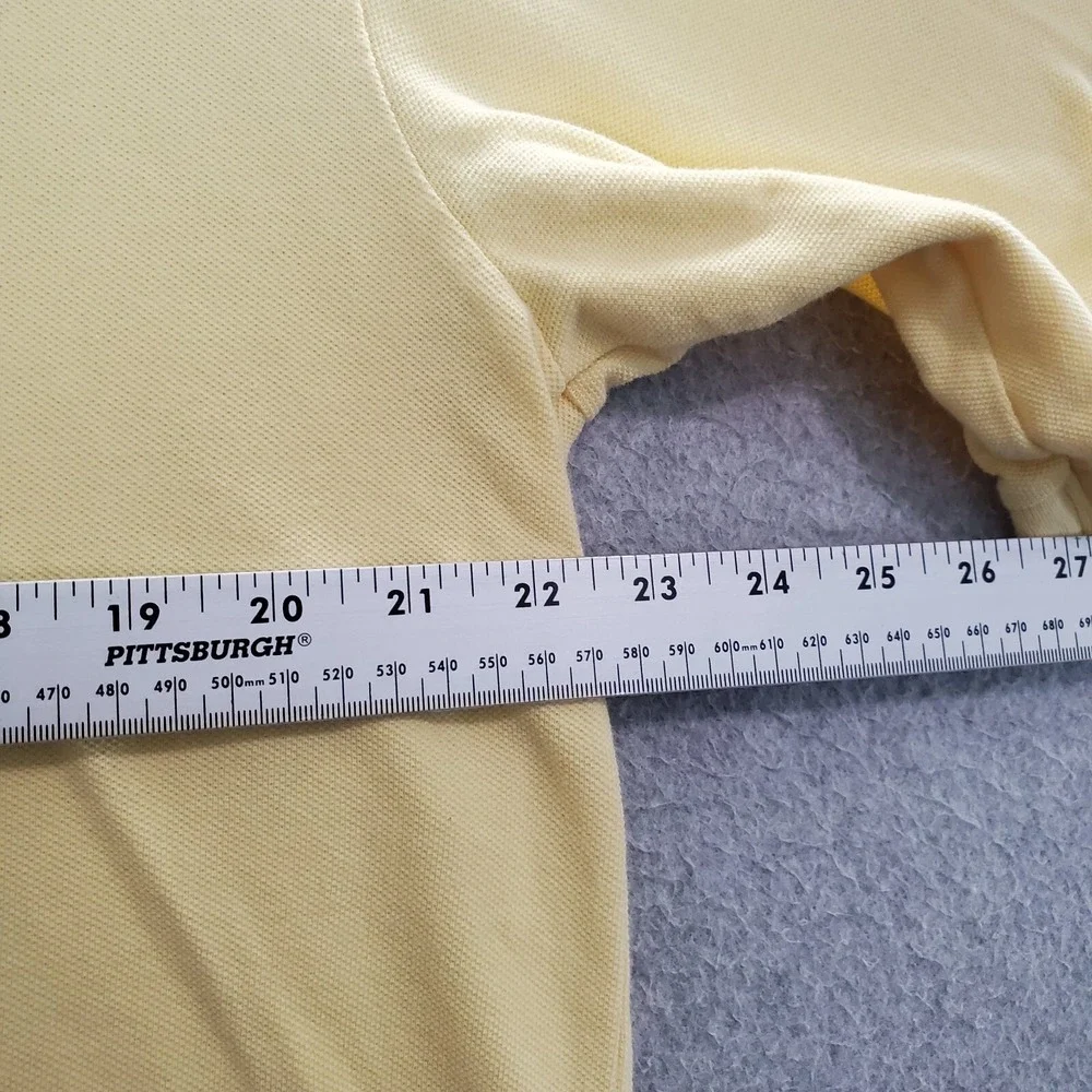 VINTAGE Polo Golf Ralph Lauren Men Polo Shirt Large Yellow Logo Embroidered Peru